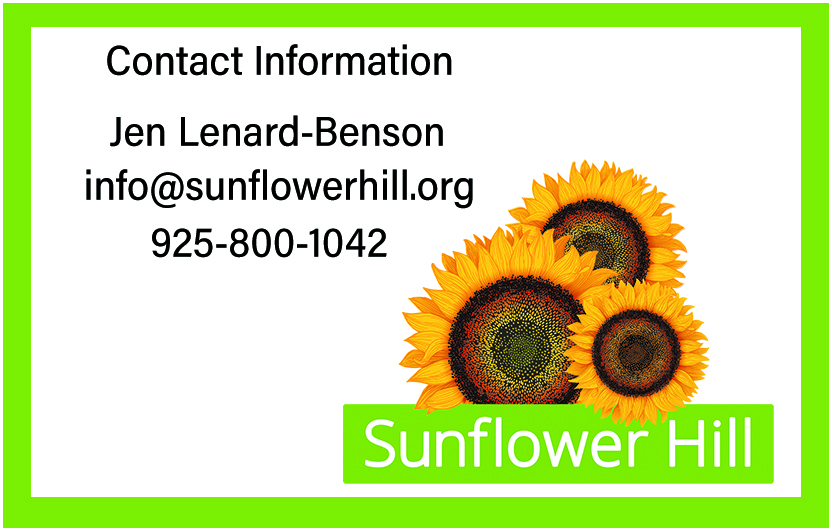 Sunflower Hill contact info on the Make A Difference for Pleasanton Festival website